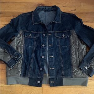 Mens Sun + Stone Denim and Quilted Trucker Jacket